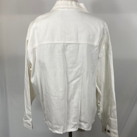 CALVIN KLEIN White Drop Shoulder Denim Jean Jacket - Picture 3 of 8